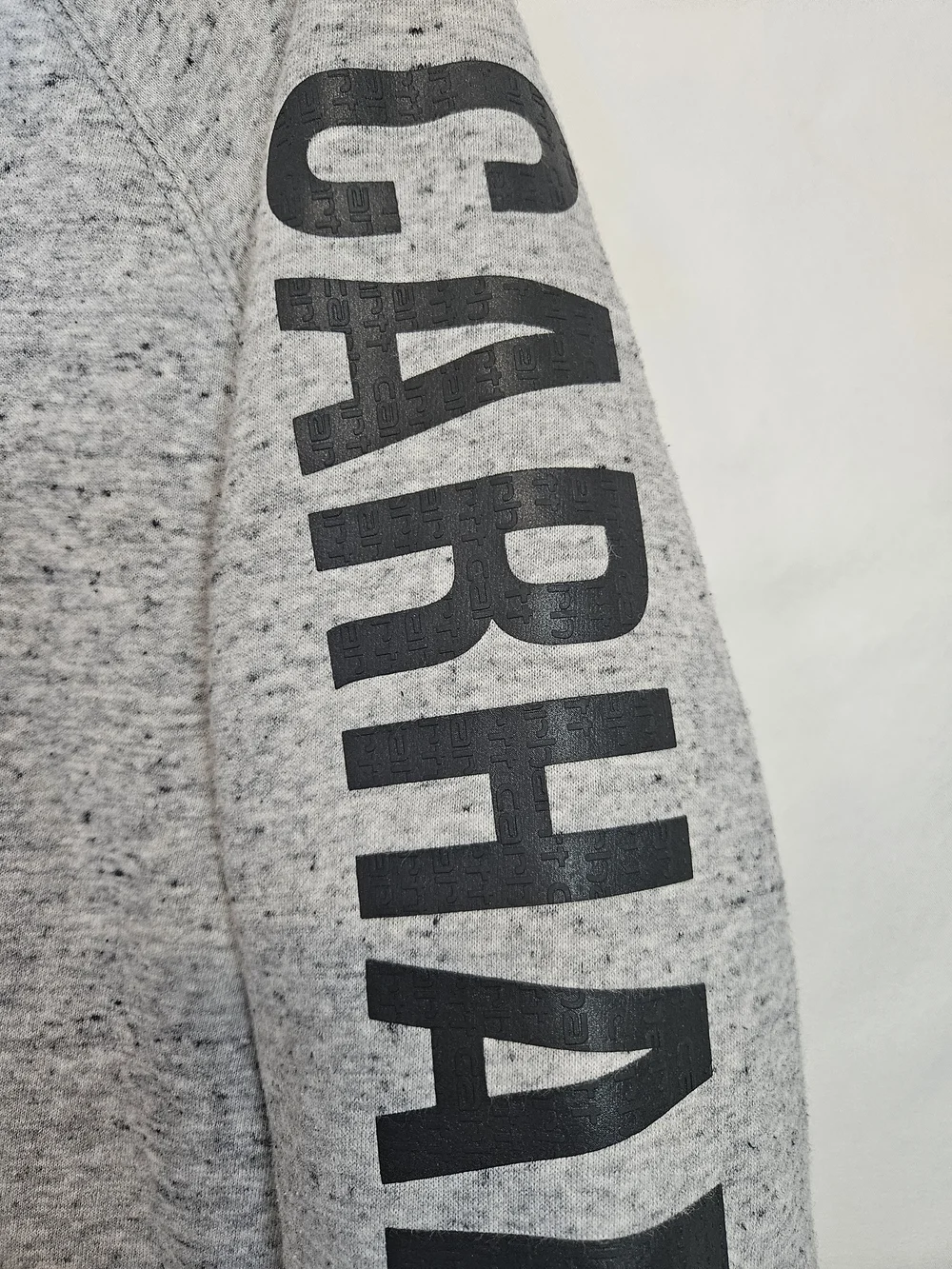 Carhartt Heather Grey Speckled Crewneck with Black Logo Print